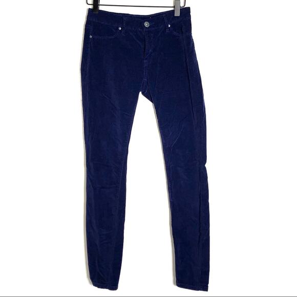 BLANK NYC  blue corduroy low rise skinny jeans jeggings leggings size 27 - Picture 1 of 6
